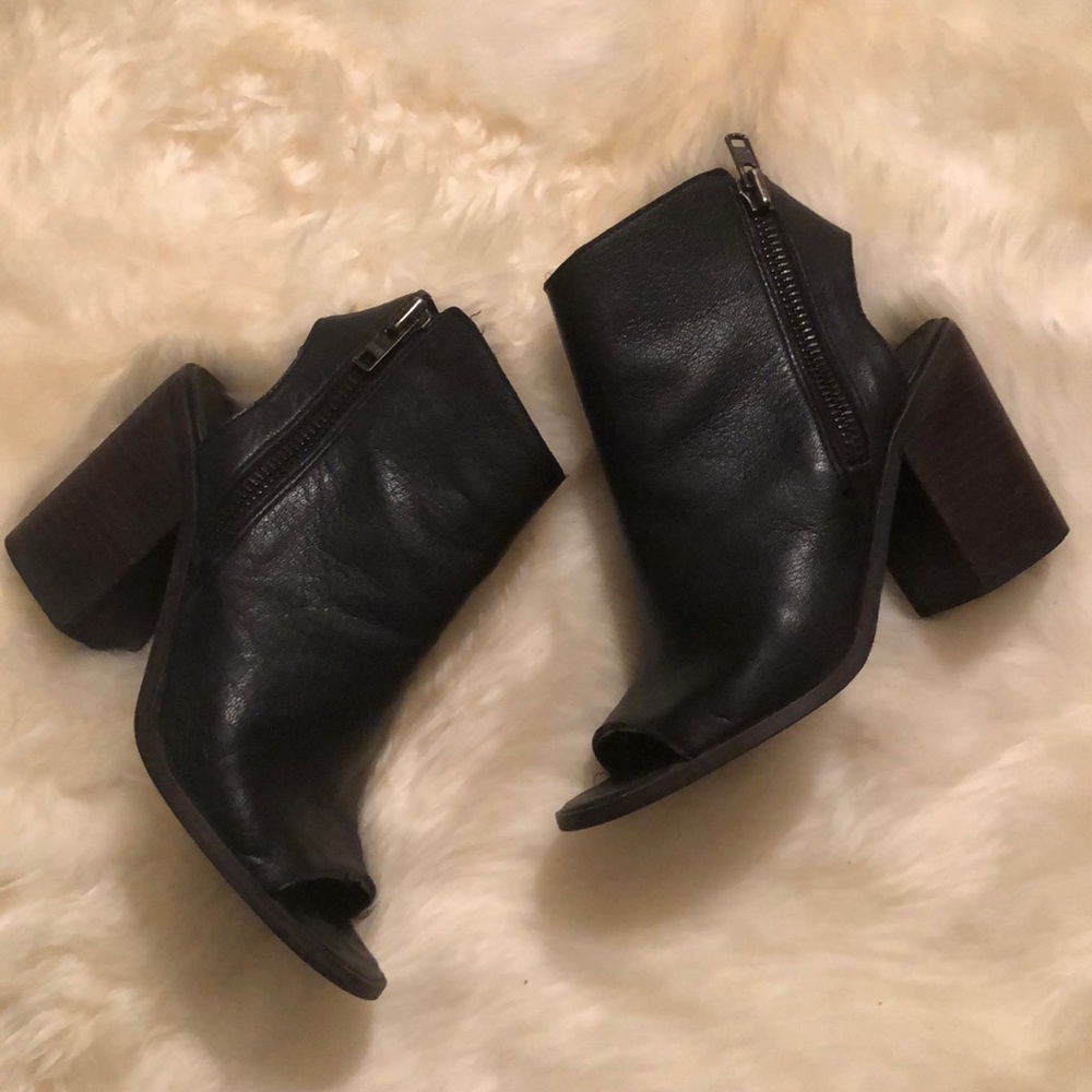 Steve Madden Open Toe Leather Booties